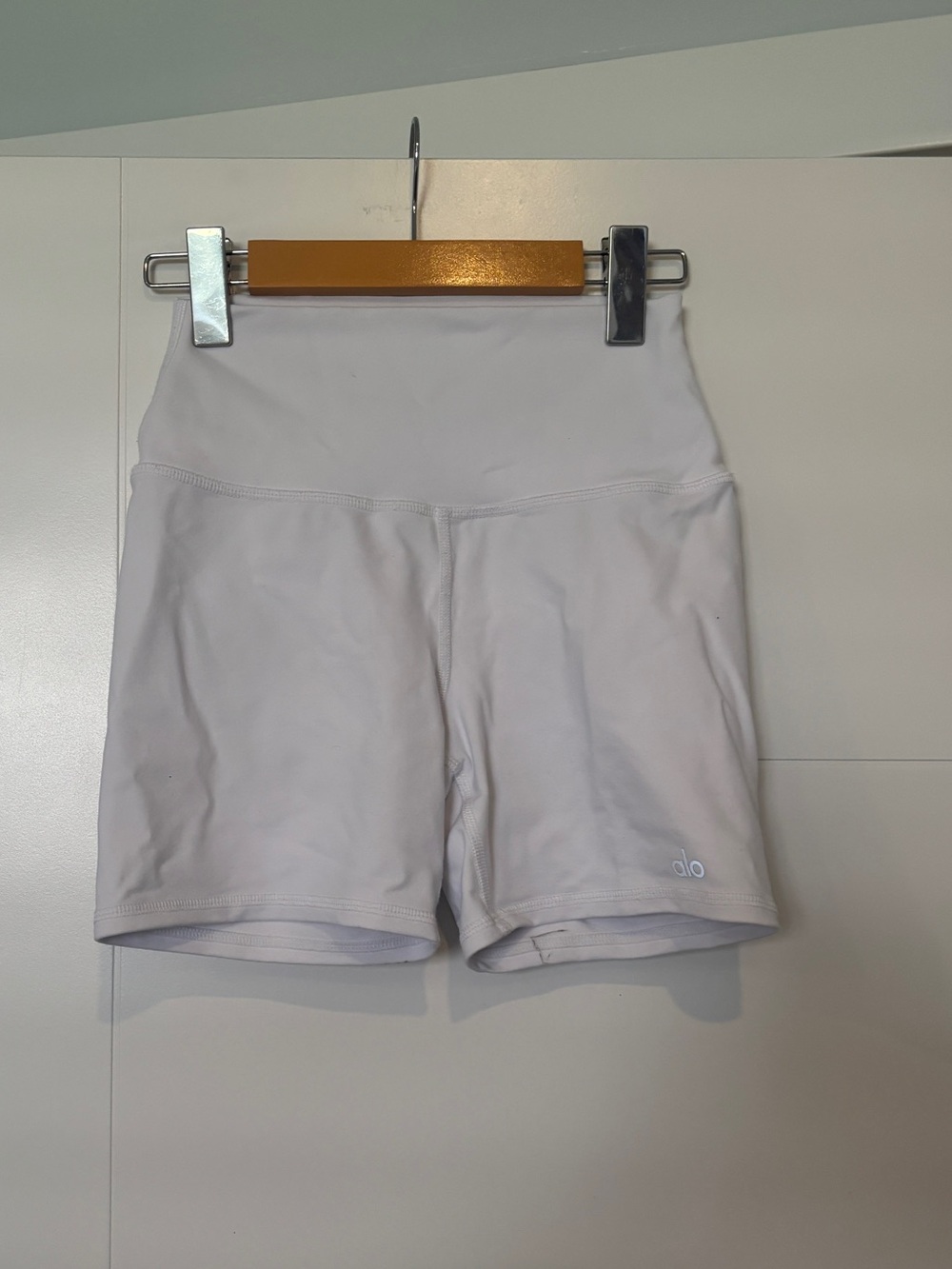 ALO Yoga White High-Rise Bike Shorts